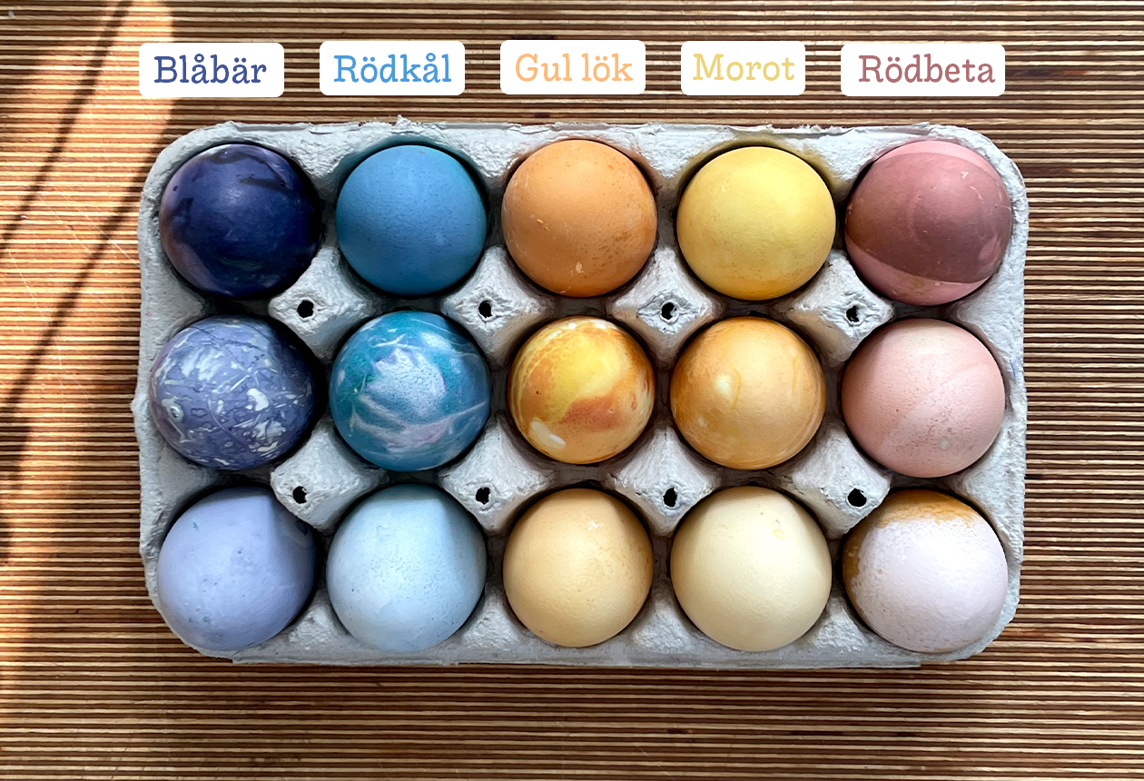 färga ägg naturligt färger