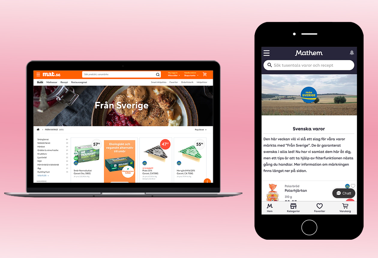 Mat.se och Mathem — Från Sverige-veckorna online
