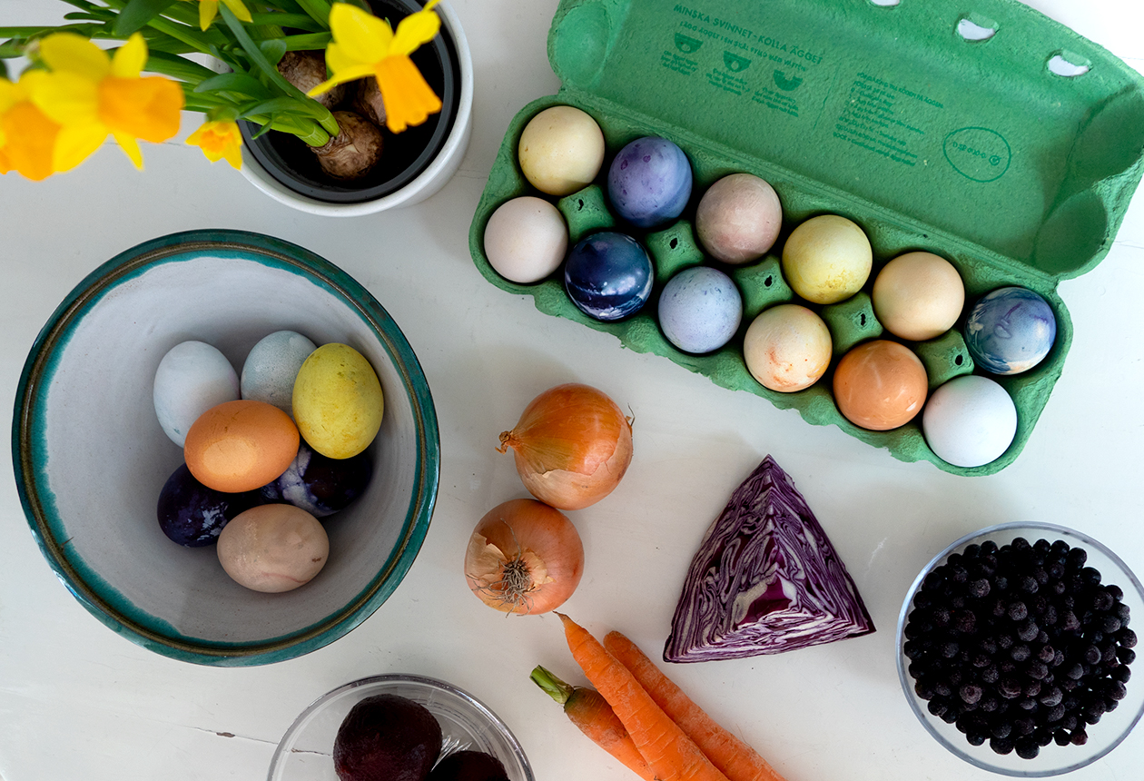 Färga ägg med svenska råvaror i påsk – så gör du